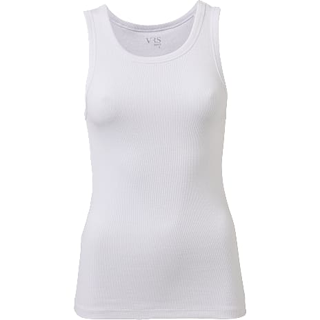 VRS dame rib tanktop str. S - hvid 1 stk.