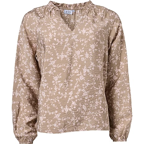 VRS Dame Blomstret Bluse Str. L Brun