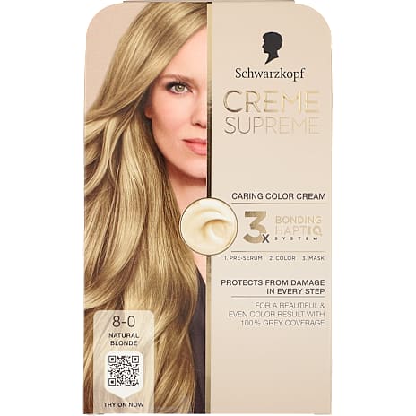 Schwarzkopf Caring Color Creme permanent hårfarve 8-0 Natural Blonde 1 stk.