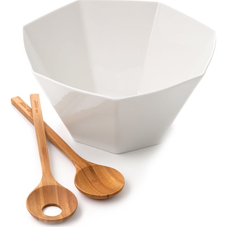 Steel-function Hepta Salatskål med bestik hvid