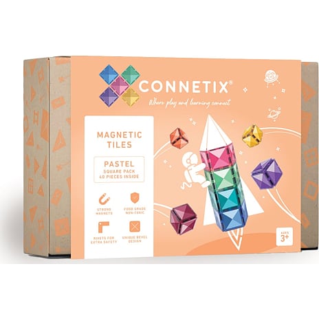 Connetix Magnetic Tiles Pastel Magnetisk Byggesæt 40 Dele