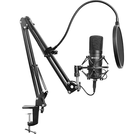 Sandberg streamer usb mikrofon kit - sort 1 stk.