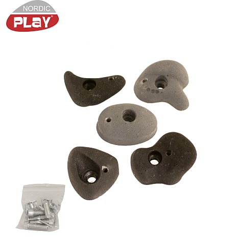 NORDIC PLAY 5 Klatresten Polyresin Sort/Grå
