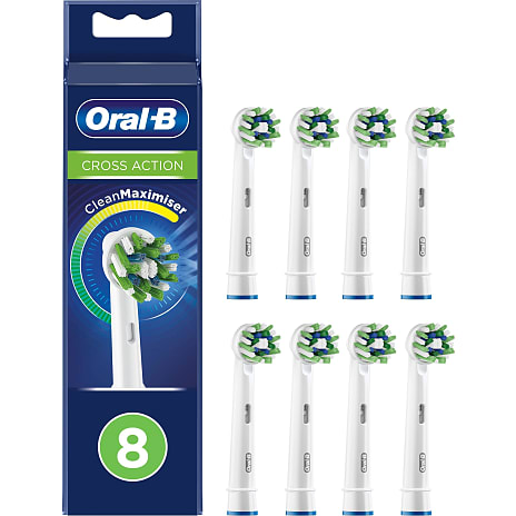 Oral-B CrossAction tandbørstehoveder 8-pak - hvid 8 stk.