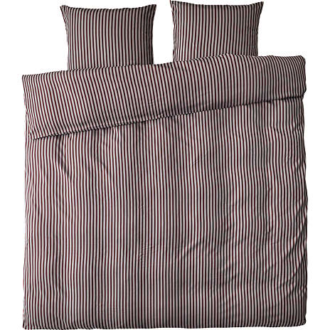 BASIS Sengetøj 200x220 cm Brun Og Beige Stribe