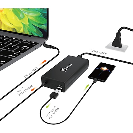 J5Create 100W PD USB-C super oplader 1 stk.