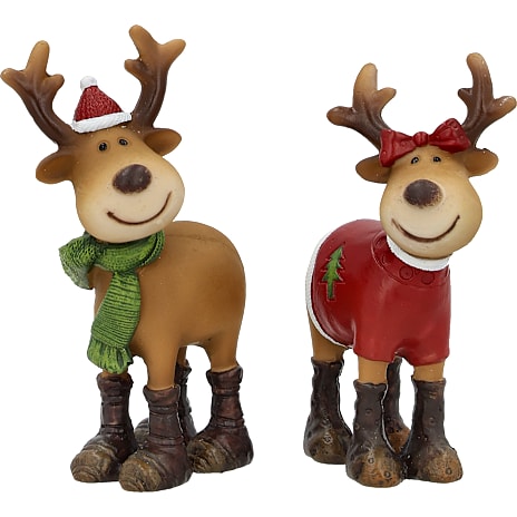 Julefryd Julefigur Elg Med Støvler Højde 10 cm Assorteret