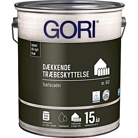 Gori 612 dækkende træbeskyttelse 5 liter - kulsort 5000 ml