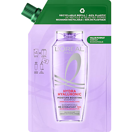 L'Oréal Paris Moisture Boosting shampoo tørt hår refill 500 ml