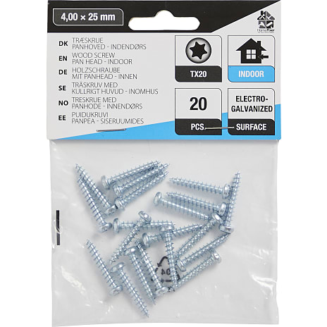 HomeFixer panhovedet skrue 4x25mm 20 stk 1 stk.