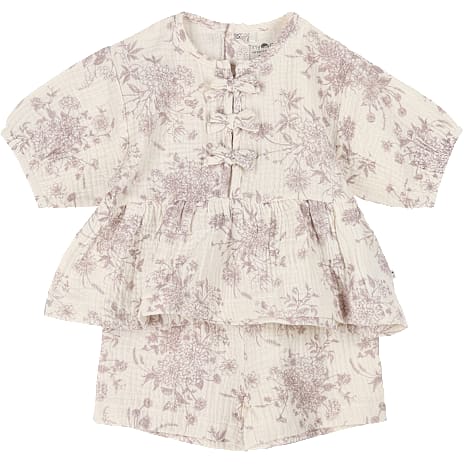 Tiny One 2-delt Sæt med Skjorte og Shorts Str. 50/56 Sand