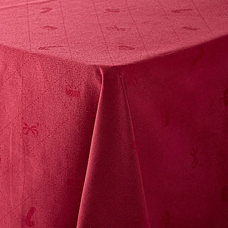 Salling Damaskdug Med Julemotiver 140x220 cm Rød