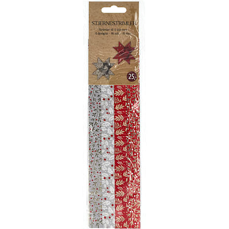 Stjernestrimler 15 mm Foil Nordic 16-pak Rød