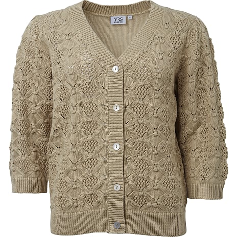 VRS Dame Cardigan Str. S Brun