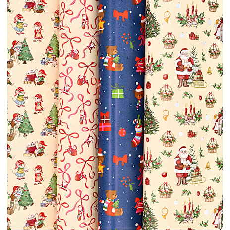 Julefryd gavepapir jul 0,7 x 3 m - flere varianter - assorteret