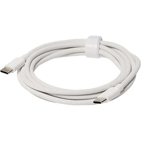 Elworks USB-C til USB-C stofkabel - hvid 1 stk.