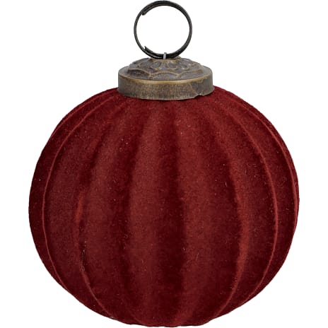 Julekugle 80 mm Velour Rød