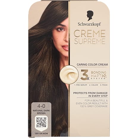 Schwarzkopf Caring Color Creme permanent hårfarve 4-0 Natural Dark Brown 1 stk.