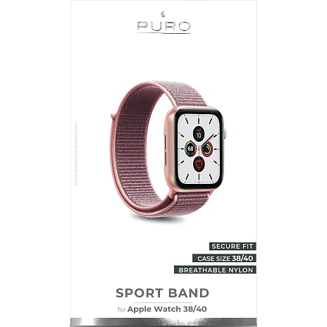 PURO Nylonrem til Apple Watch 38-40 mm Rosa