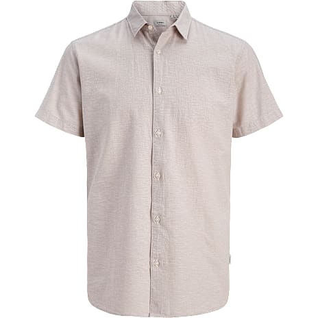 JJ REBEL herre skjorte i hørblanding str. 2XL - beige 1 stk.