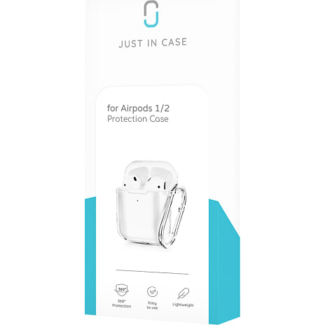 Just In Case Etui Til Apple AirPods 1/2 Gennemsigtig