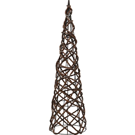 Jule-kegletræ med LED H 14 cm Brun