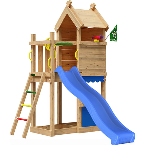 Jungle Gym Resort legetårn komplet inkl. blå rutsjebane 1 stk.