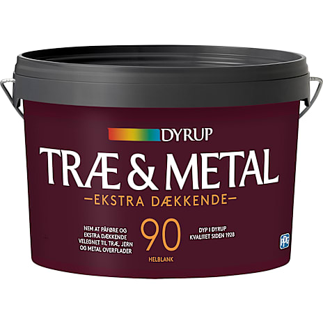 Dyrup træ & metal maling ekstra dækkende 2,25 liter - hvid 2250 ml