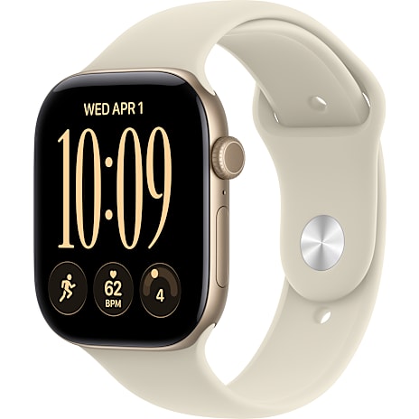 Apple Watch Series 12 GPS 46 mm, Light Gold aluminium M/L