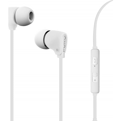 Puro IPHF20 Øreproptelefoner Med Mikrofon Hvid