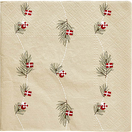 Mønstrede juleservietter 33x33 cm