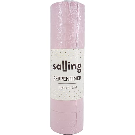 Salling serpentiner L: 3 meter - Lyserød 1 stk.