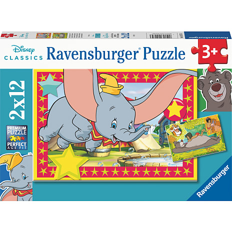 Ravensburger Disney Dumbo og Junglebogen Puslespil 2x12 Brikker