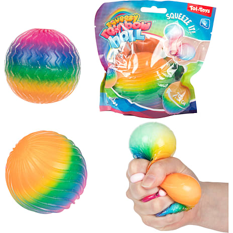 Toi-Toys Squeezy Regnbuebold 7,5 cm
