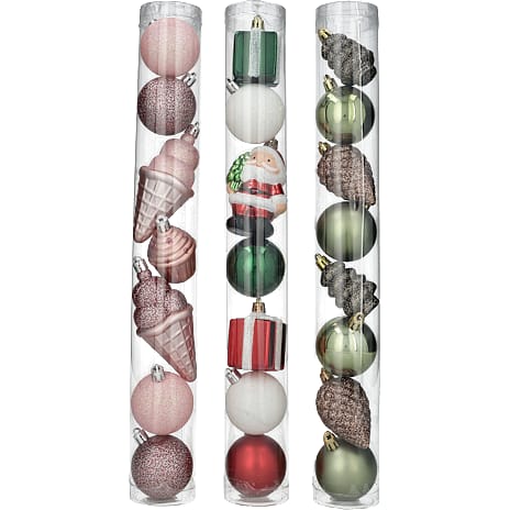 Julefryd Figurplastkugler i Rør Ø ca. 5 cm Assorteret