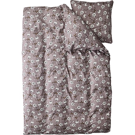 BASIS Sengetøj 140x200 cm Beige Med Hvid Blomst