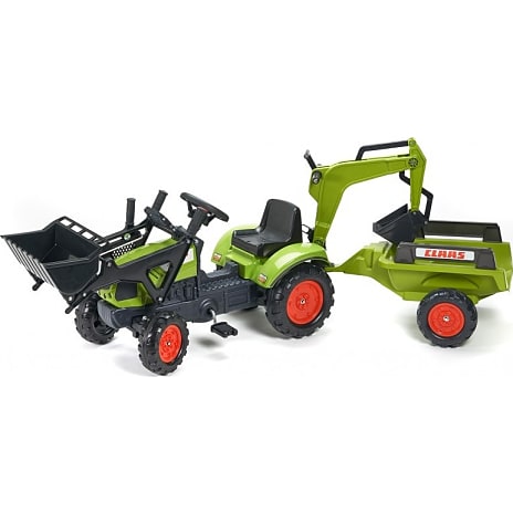 Falk Toys Claas Rendegraver Med Trailer Grøn
