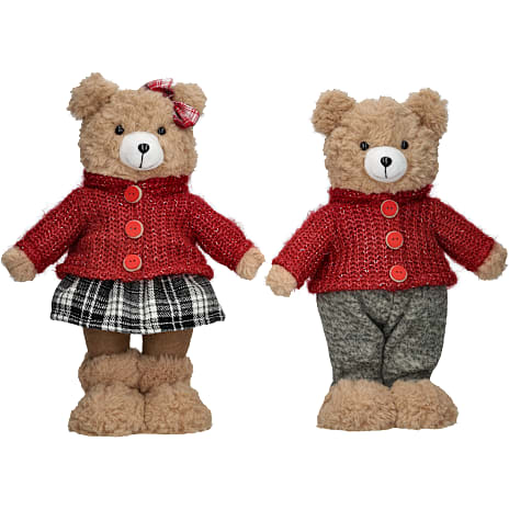 Julefryd Plysbamse med Tøj Højde 31 cm Assorteret