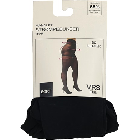 VRS dame strømpebukser magic lift str. 54-56 - sort 1 stk.