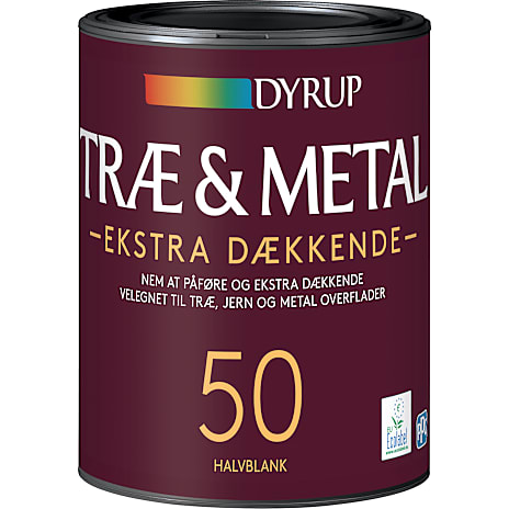 Dyrup træ & metal maling Ekstra dækkende 0,75 liter - RAL 9010 750 ml