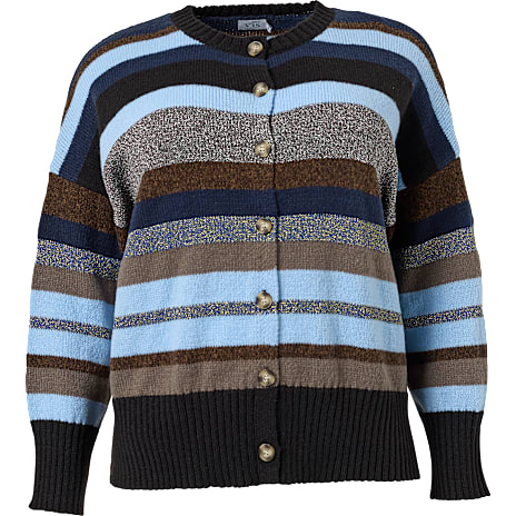 VRS Dame Stribet Cardigan Str. 48 Multifarvet