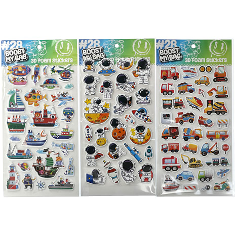 Boost-My-Bag 3D Skum Klistermærker Assorteret