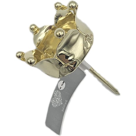 Julefryd Metal Fyrfadsstick Krone 4x7 cm Guldfarvet