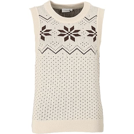VRS dame strikket vest med vinterdetaljer str. M - beige