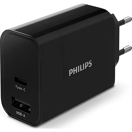 Philips hurtigoplader 30W sort