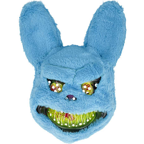 Halloween Killer Kanin Maske Højde 34 cm Blå