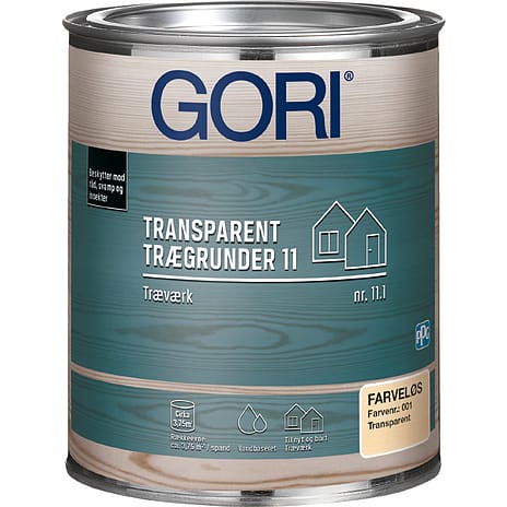 Gori transparent trægrunder 0,75 liter - farveløs 880 ml