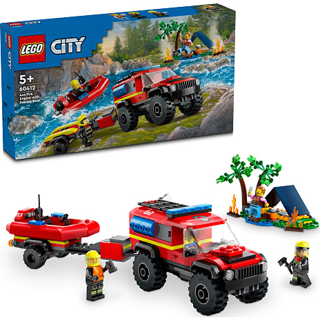 LEGO City Firhjulstrukket brandbil med redningsbåd 60412