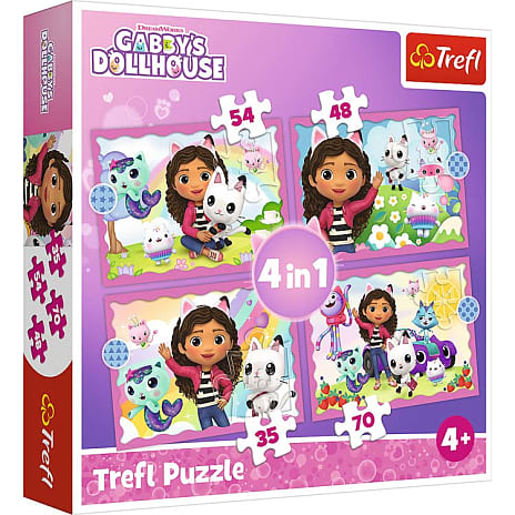 Trefl Gabbys Dollhouse Puslespil 35, 48, 54 Og 70 Brikker