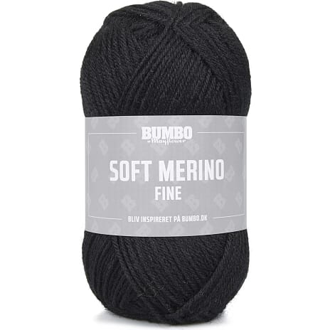 Bumbo By Mayflower Soft Merino Fine Uldgarn Sort 1114